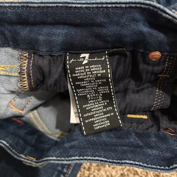 7 For All Mankind Ankle Skinny Jeans Womens Frayed Hem Medium Wash Stretch Denim - Picture 6 of 9